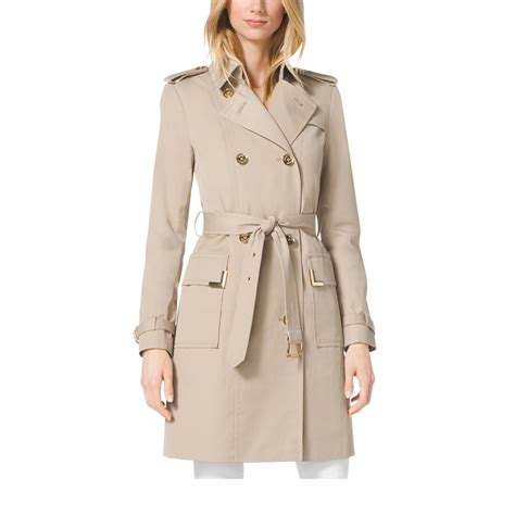 michael kors black sateen trench coat